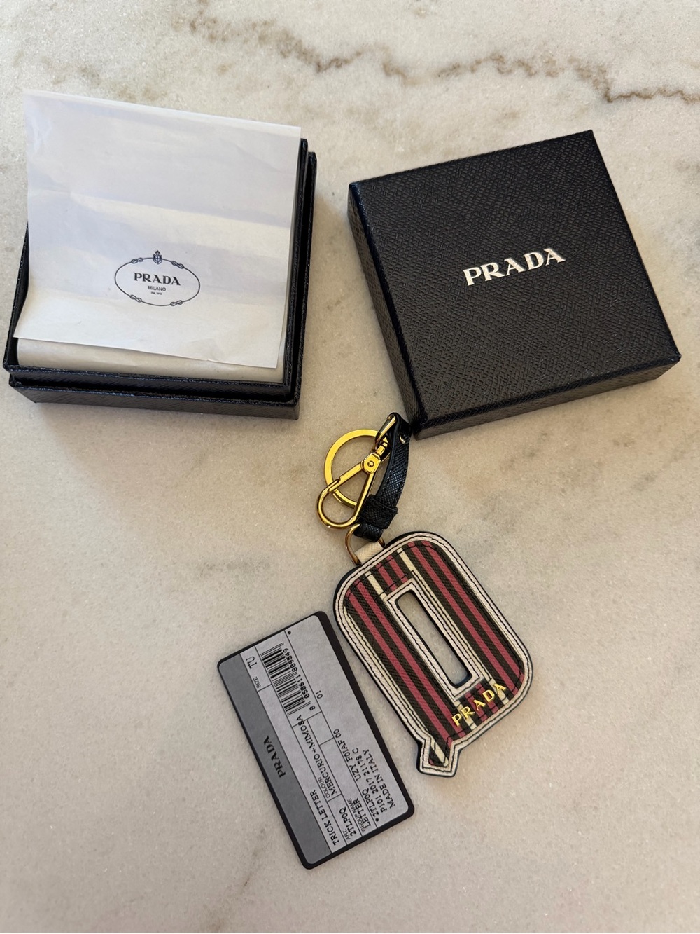 Prada Striped Key Holder